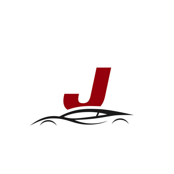 ilustrações de stock, clip art, desenhos animados e ícones de letter j logo with car - car symbol engine stability