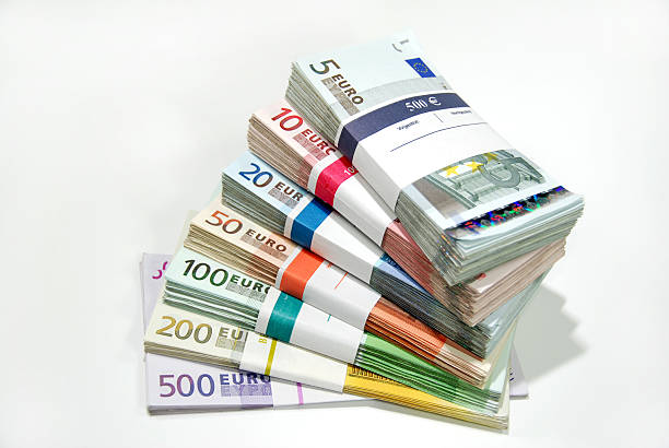 Bundles of money Bundles of money (Euro banknotes) five euro banknote photos stock pictures, royalty-free photos & images