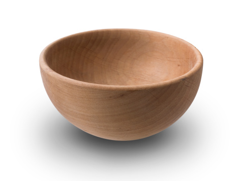 Wooden bowl. Photo with clipping path. 