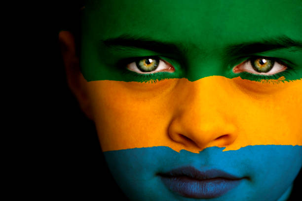 istock Gabon flag boy 173693587