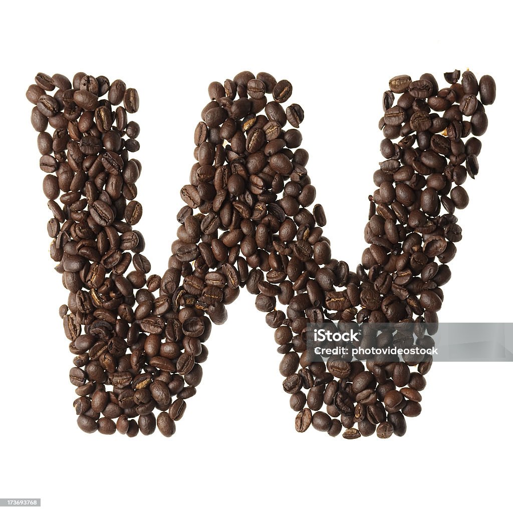 Letter W written with coffee Coffee letter W Advertisement Stock Photo