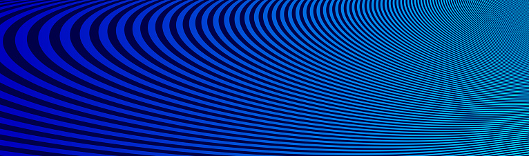 Blue lines in 3D perspective vector abstract background, dynamic linear minimal design, wave lied pattern in dimensional and movement.