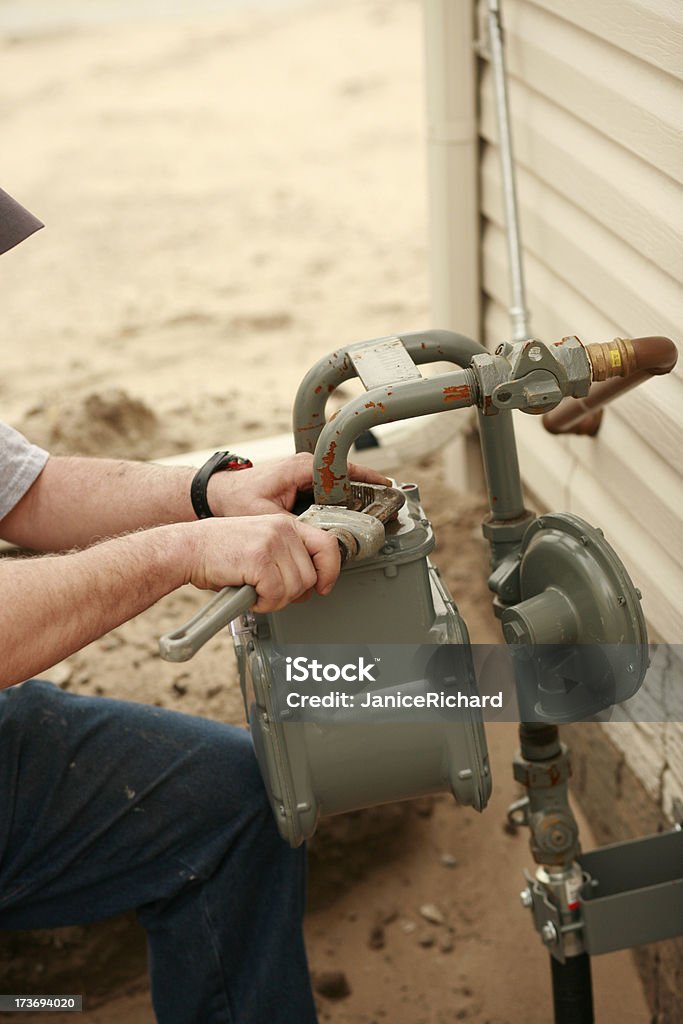 Klempner reparieren Water Pipe - Lizenzfrei Anzeigeinstrument Stock-Foto