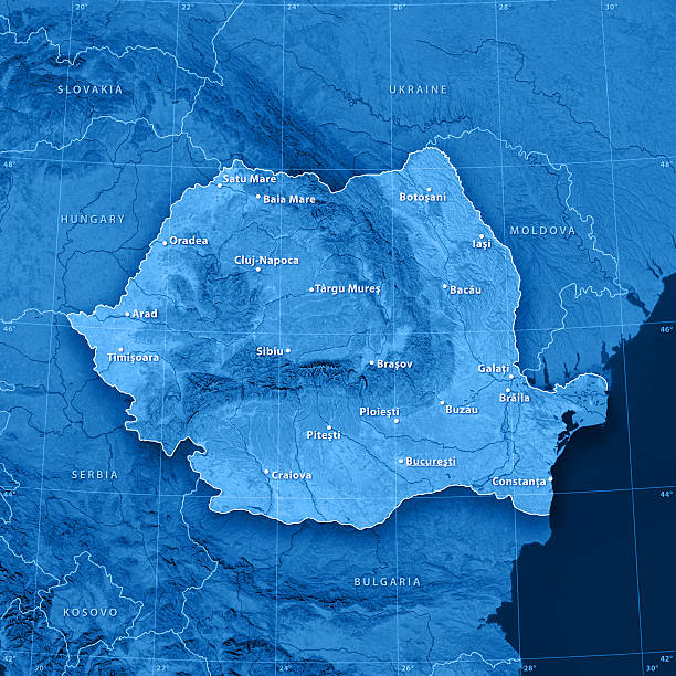 istock Topographic Map Romania 173694566