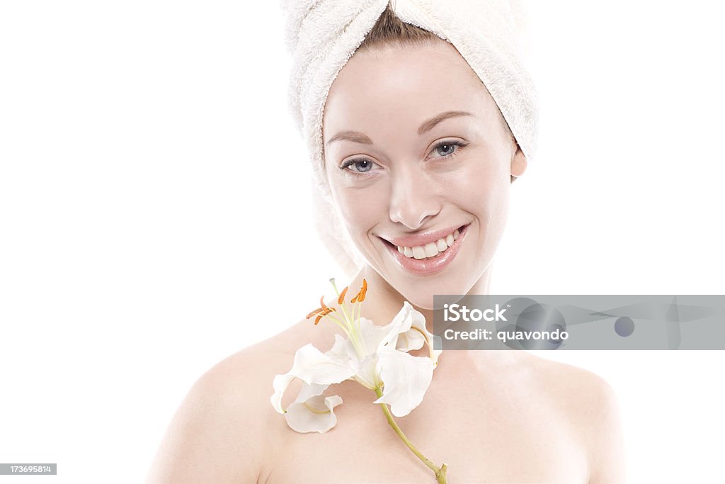 Piękny Kaukaski Młoda kobieta, portret na biały Spa - Zbiór zdjęć royalty-free (20-29 lat)