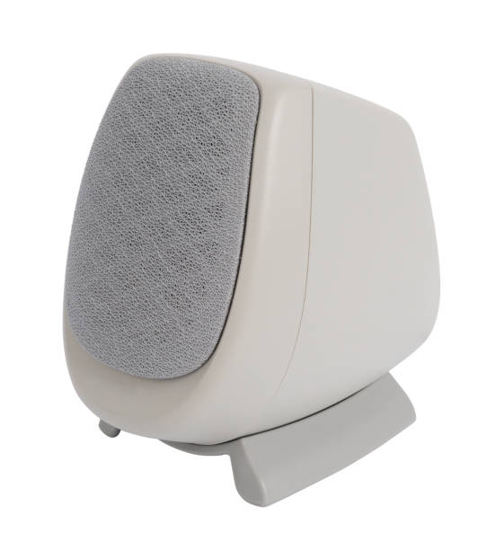 Small Gray Computer Speaker (path inlcuded) stock photo