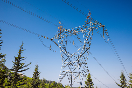 Electricity pylons electricity pole high transmission lines