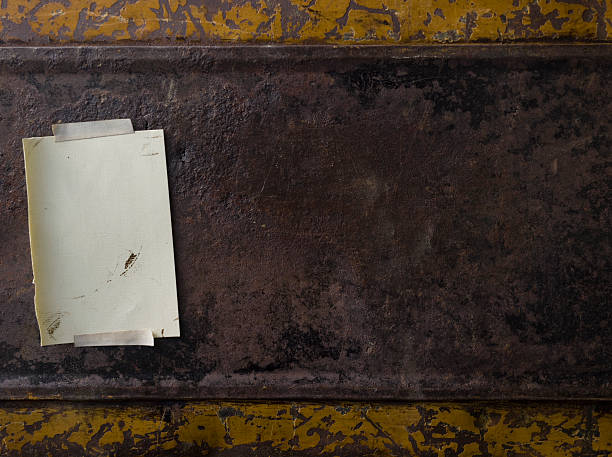 Old Metal Trunk with Paper Left - XXXL stock photo