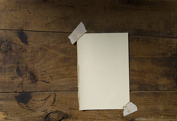 Parchment Paper on Weathered Wood - XXXL stock photo