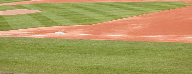 istock wide shot of baseball stadium field 173699255