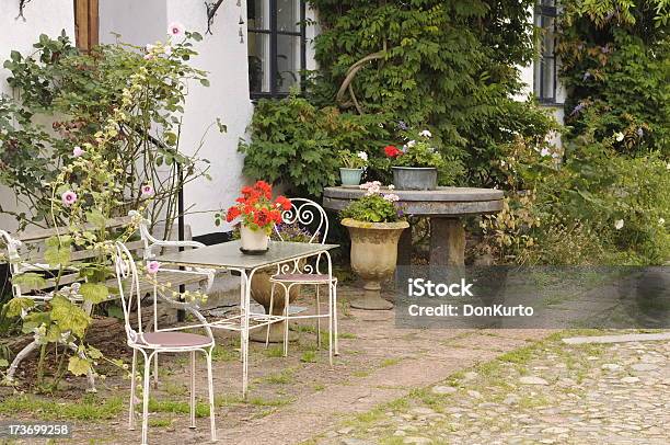 Garden Chair Stock Photo - Download Image Now - Yard - Grounds, Blossom, Bud