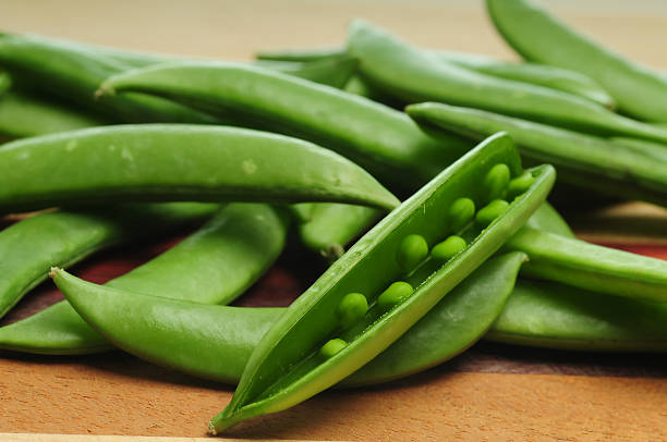 pea pods stock photo