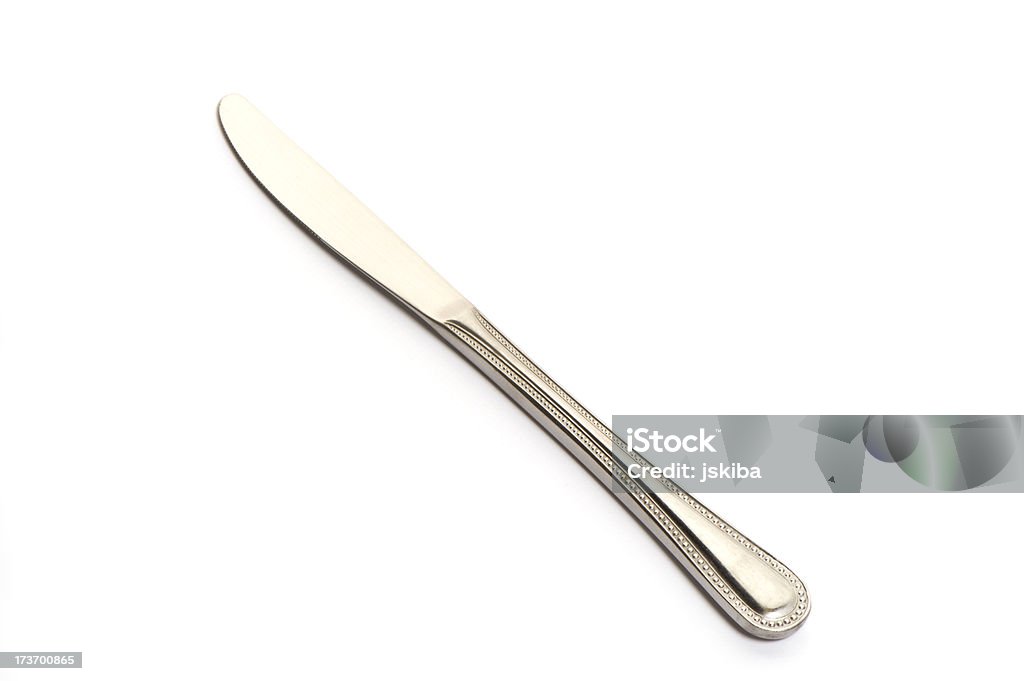 Cuchillo de cocina en un fondo blanco puro - Foto de stock de Cuchillo de mantequilla libre de derechos