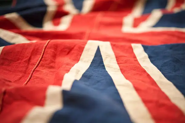 Photo of ruffled unionjack flag