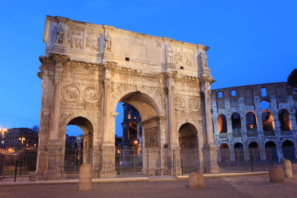 istock Arch Of Constantine by night, Rome Italy 173701235