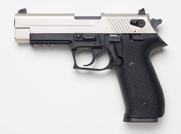 pistole - sport clipping path handgun pistol stock-fotos und bilder