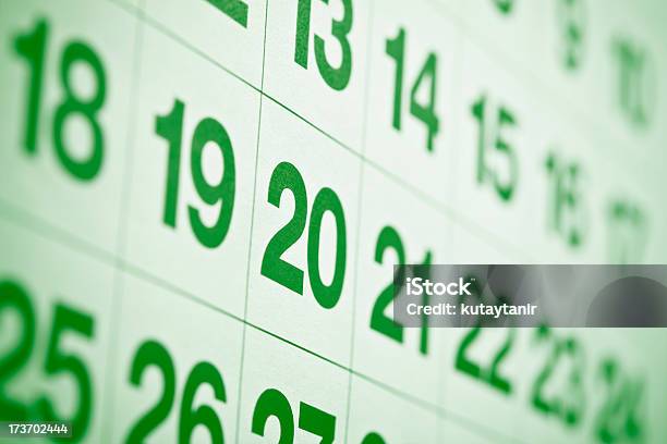 Foto de Calendário e mais fotos de stock de Calendário - Calendário, Verde - Descrição de Cor, A Data