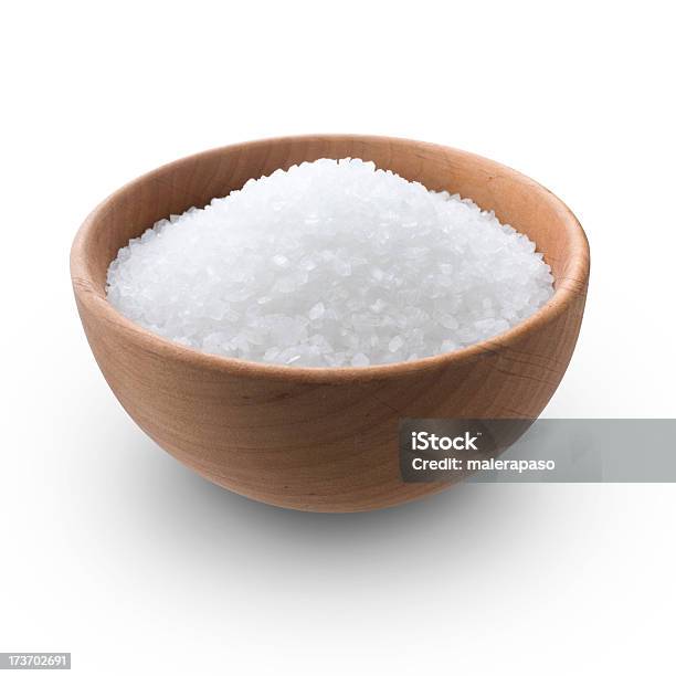 Salt - Fotografie stock e altre immagini di Sale - Condimento - Sale - Condimento, Scodella, Sfondo bianco