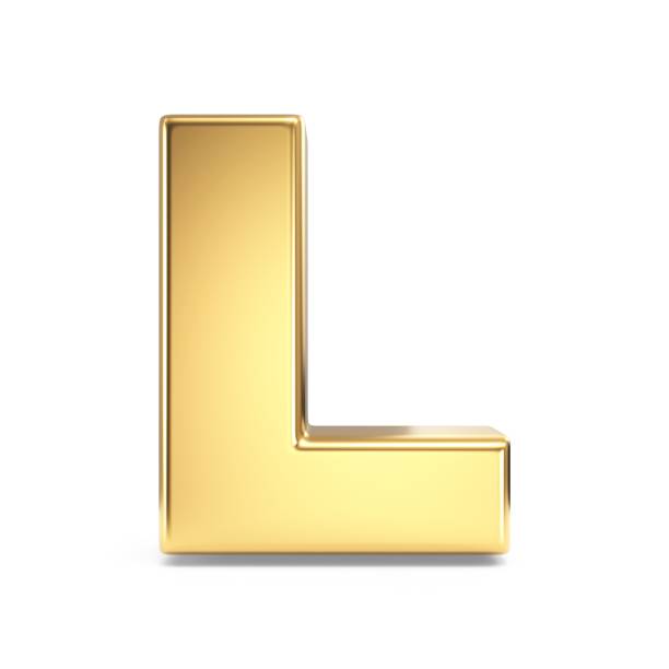 istock Simple gold font Letter L 3D 1737027336