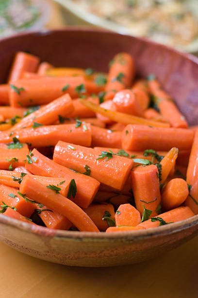Glazed Carrots stock photo
