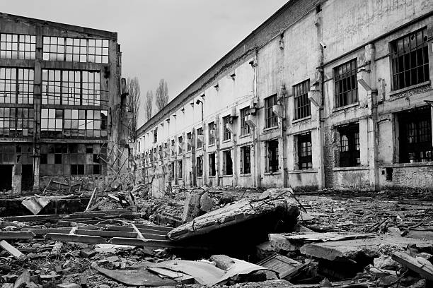 istock Destroyed industrial building on crisis time 173703693