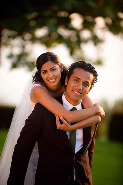 Happy wedding couple