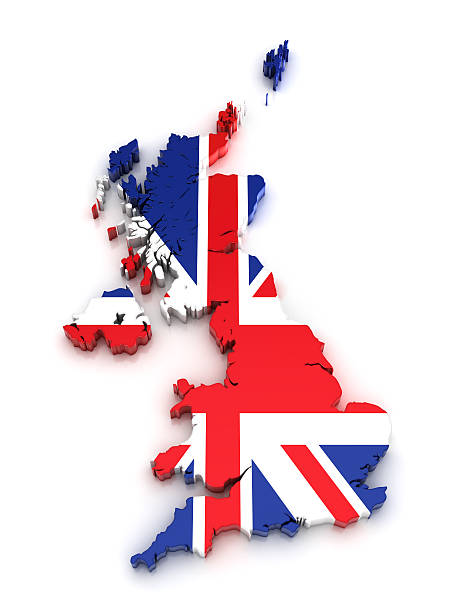 UK map - 3D Digitally generated 3d image.  northern ireland photos stock pictures, royalty-free photos & images