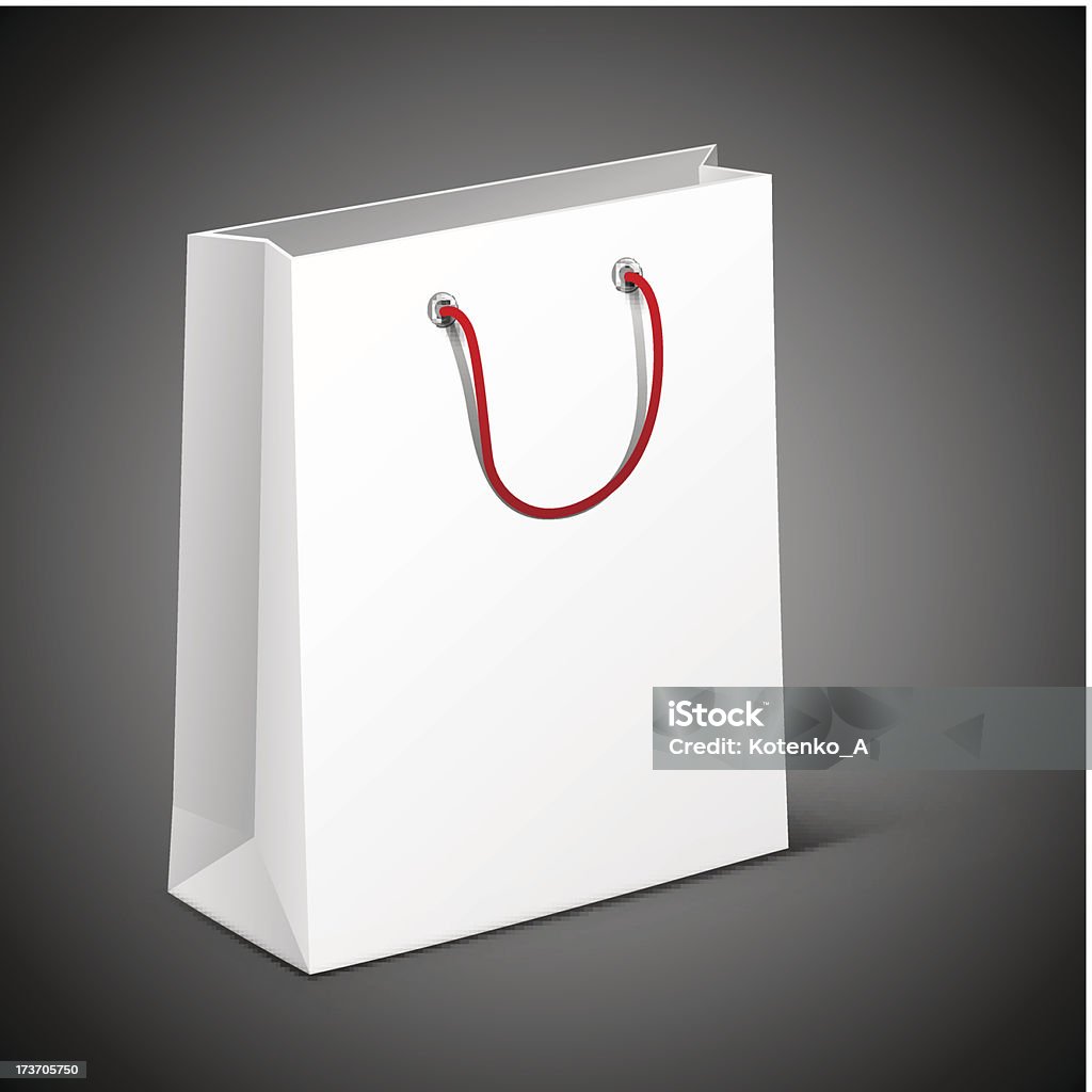 Blanco bolsa con un mango rojo - arte vectorial de Blanco - Color libre de derechos
