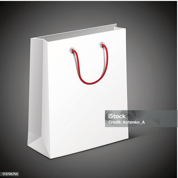 Ilustración de Blanco Bolsa Con Un Mango Rojo y más Vectores Libres de Derechos de Blanco - Color - Blanco - Color, Bolsa - Objeto fabricado, Bolsa de la compra