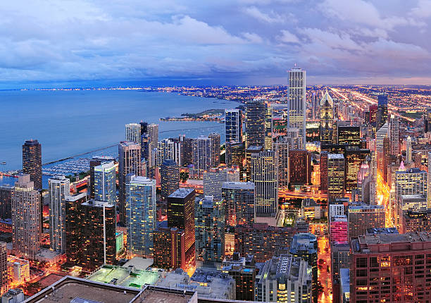 istock Chicago skyline panorama aerial view 173706212