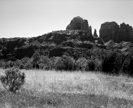 Oak creek at cathedral Rock Sedona Arizona Black and White on Film