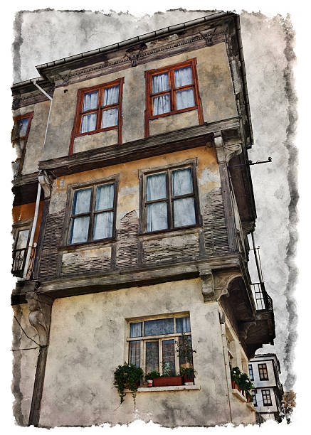 istock Wooden House on Old Paper 173707690