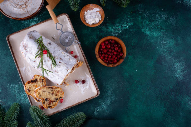 istock Stollen, traditional festive German Christmas cake 1737078034