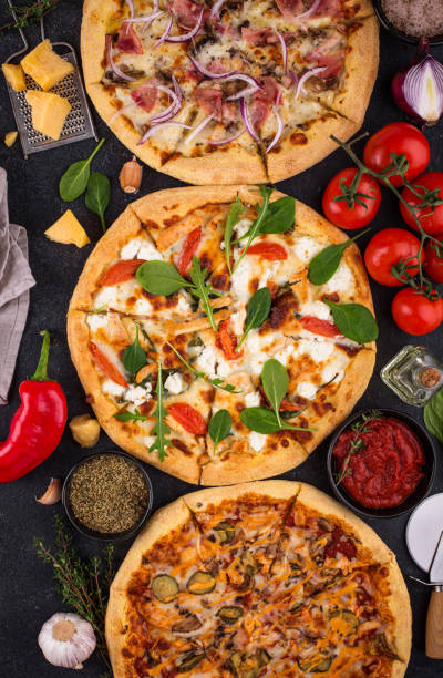 istock Assortment of various type of Italian pizza 1737078552