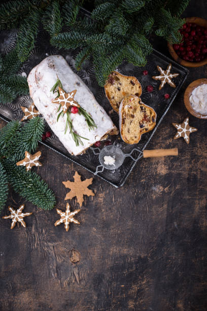 istock Stollen, traditional festive German Christmas cake 1737078553