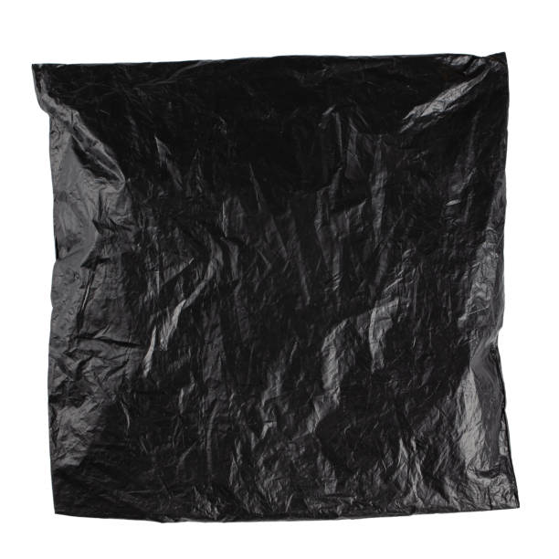 istock Black paper bag on a white background. Packaging for international deliveries. 1737082078