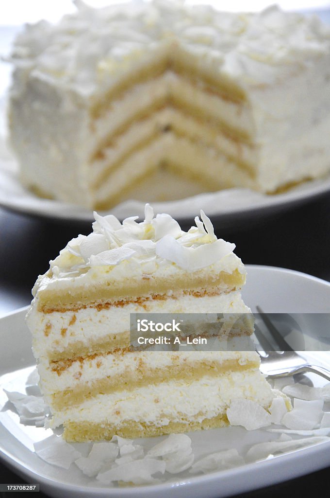 coconut cake Coconut Cream Cake Stock Photo