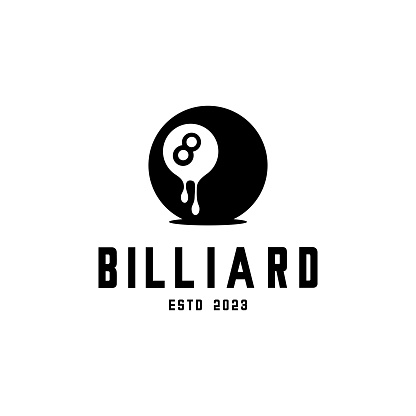 billiard sport logo design vector