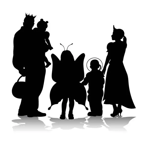 Vector illustration of Family Halloween Costumes