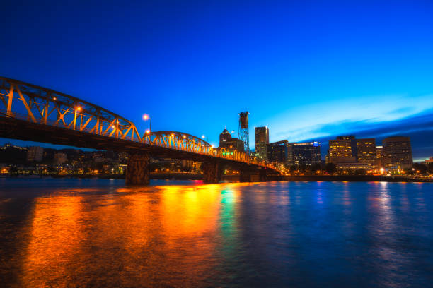 istock Skyline of Portland by night 173709302