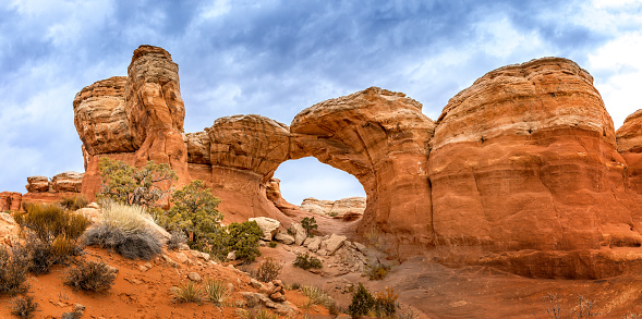 The broken Arch in the Arches  National Park, Utah USA