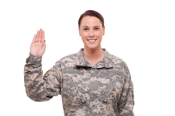 Female soldier performing oath
