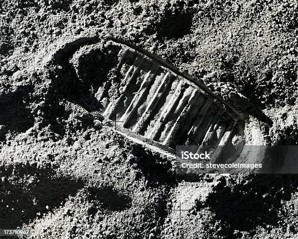 Footprint On Moon Stock Photo - Download Image Now - Moon Surface, Moon, Footprint
