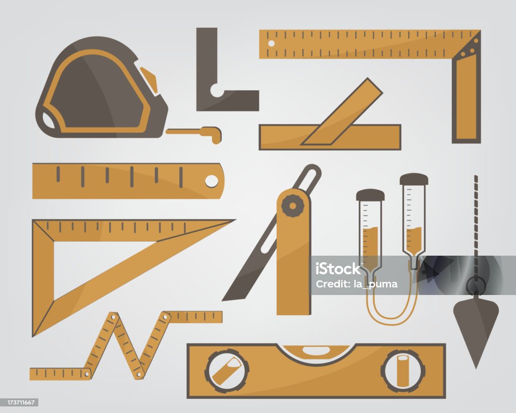 measuring instruments vector icons of measuring instruments used in construction Triangle Shape stock vector