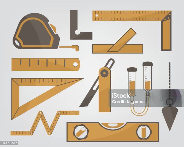 Measuring Instruments Stock Illustration - Download Image Now - Triangle Shape, Yardstick, Bevel
