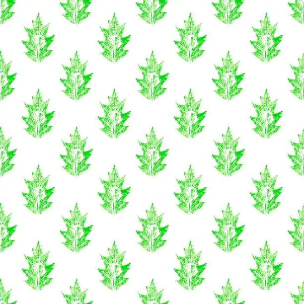 Vector illustration of Ink messy drops leaves illustration. Print for cloth design, textile, fabric, wallpaper
