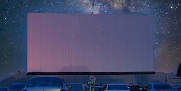 istock Drive-In Movie Theatre Screen at Night 1737127445