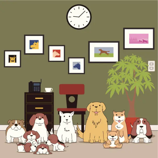 Vector illustration of Dogs