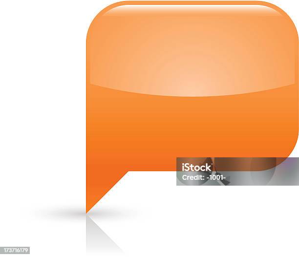 Orange Sprechblaseglänzende Rechteckige Pictogram Icon Weißem Hintergrund Stock Vektor Art und mehr Bilder von Denkblase