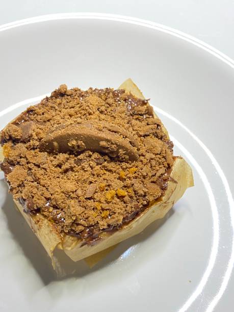 istock mini burnt Basque cheesecake with cookies topping 1737196036